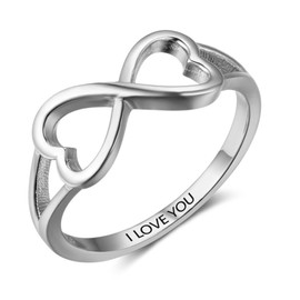 SILBERTALE 925 Sterling Silver Ring Infinity Women's Knot Rings I Love You Promise Ring Heart Jewellery Gifts for Women Friendship Rings Engagement Rings Size 47-62, Sterling Silver