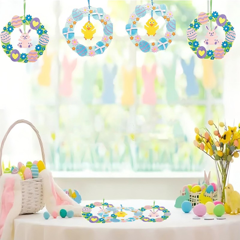 Niwieoi 2 PCS Easter Wreath,Easter Craft,Easter Crafts for Toddlers,Easter Decorations