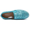 FEVERSOLE Mocasines planos informales para mujer, Plataforma turquesa con purpurina,