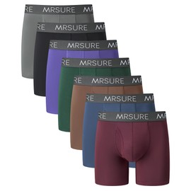 MrSure Men's Underwear Boxer Briefs Multipack with Breathable Moisture-Wicking Comfort and Assorted Colors (7 Pack)