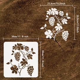 FINGERINSPIRE Grapevine Stencil, 30 x 30 cm, Small Grapevine Wall Stencil, Classic Grapevine Border Stencils, Reusable Grapevine Wall Decoration Stencil for Painting on Wooden Floor Walls