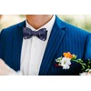 HISDERN Bow Ties for Men Navy Blue Self Bowties Square