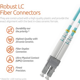 BEYONDTECH LC to ST Fiber Patch Cable OM3 50/125 Duplex - 50m (164ft) - OM3 50/125 / 3.0mm LSZH (1 Pack)