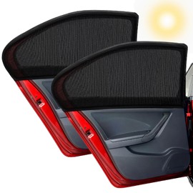 2 Pcs Car Window Shades for Baby, Car Sun Shade for Baby Covers Rear Side Window Shade Breathable Mesh Kids High Elastic for UV Rays Mosquito prevention Sun Heat