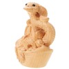 Lurrose Wooden Hand Carved Snake Figurine 2025 Snake Year Feng