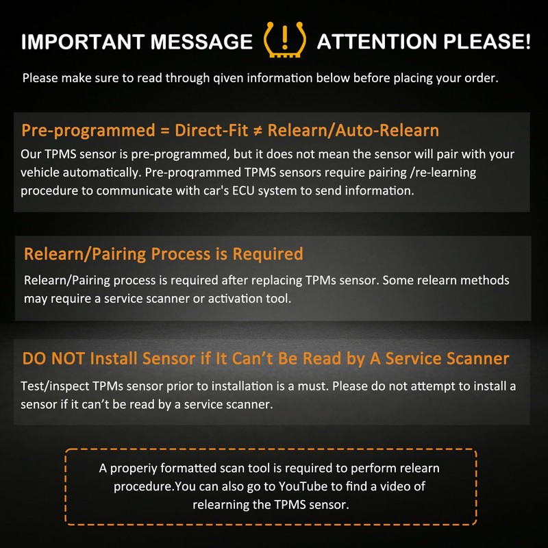 RLP - Sensor TPMS de repuesto para sistema de monitoreo