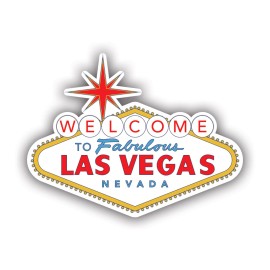Darkside Ltd Welcome to Fabulous Las Vegas Sign Sticker Decal - Weatherproof - nevada viva - 2" x 1.53"