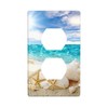 Seashells Ocean White Sand Beach Duplex Outlet Cover Wall Plates