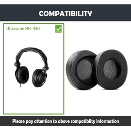 HTINDUSTRY Ear Pads Replacement Pads Compatible with Ultrasone HFI-450 Headphones Ear Pads with Breathable Leather/Durable Fabric and Memory Foam