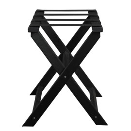 Homeroots Earth Friendly Black Folding Luggage Rack With Black Straps