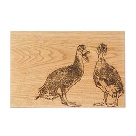 Selbrae House Oak Cutting Board. Quacking Ducks Design. Practical, Durable, Sustainable Chopping Board. 30x20x2cm Crafted in Scotland from Scottish Oak