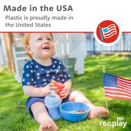 Re-Play 12 oz. Toddler Bowls Set of 4 - Kids Deep-Walled, Durable & Reusable Snack and Meal Bowls, Dishwasher & Microwave Safe, BPA-Free, Made in USA from Recycled Plastic, Cactus Flower