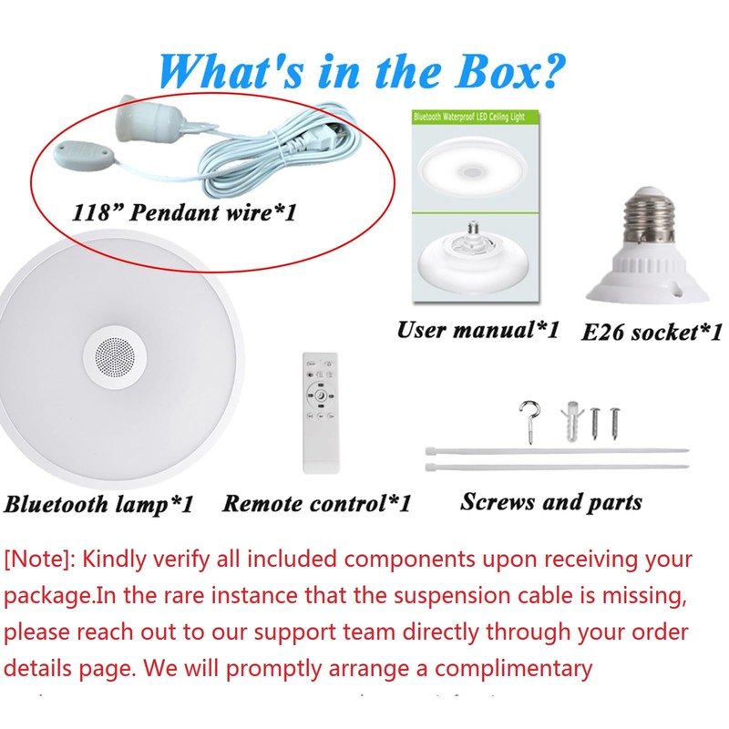 HOREVO Plug-in Pendant Light with Remote Control, Bluetooth Speaker, and