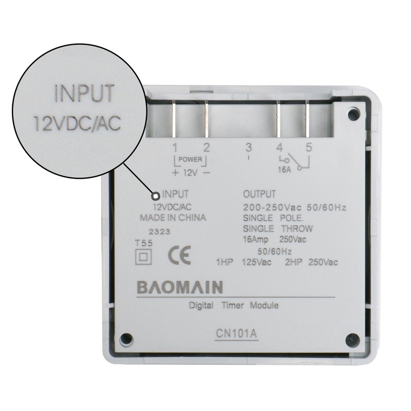 Baomain CN101A AC/DC 12V Digital LCD Power Programmable Timer Time