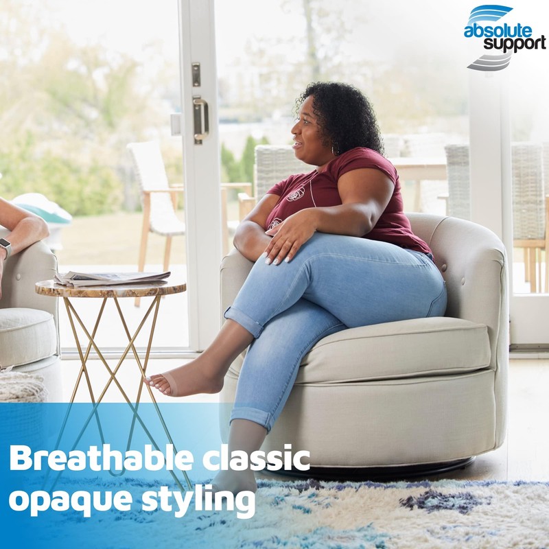 Compression Thigh High 20-30mmHg with Open Toe - Opaque Over