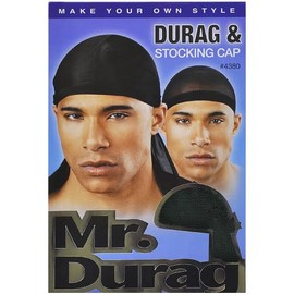 Mr. Durag Solid Durag And Stocking Cap Black