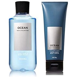 Bath and Body Works Men's Collection Ultra Shea Body Cream & 2 in 1 Hair and Body Wash OCEAN.