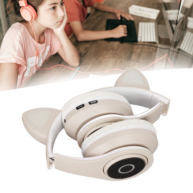 LXB39A Cat Ear Bluetooth Headset Cute Adjustable Bass Portable Wireless