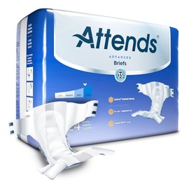 Attends Advanced Briefs with Tabs for Adult Incontinence Care with Dry-Lock