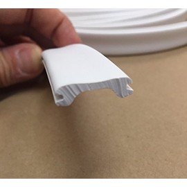 White RV Camper Trailer Thick Vinyl 3/4" Insert Trim Mold Flexible Screw Cover 0.75" x 50 Feet(50 ft, White)