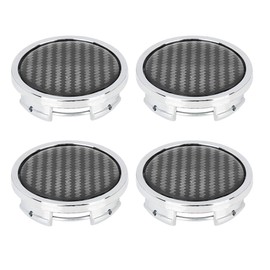 X AUTOHAUX Set of 4 57 mm wheel hubs, centre caps, carbon fibre pattern for automotive vehicles.