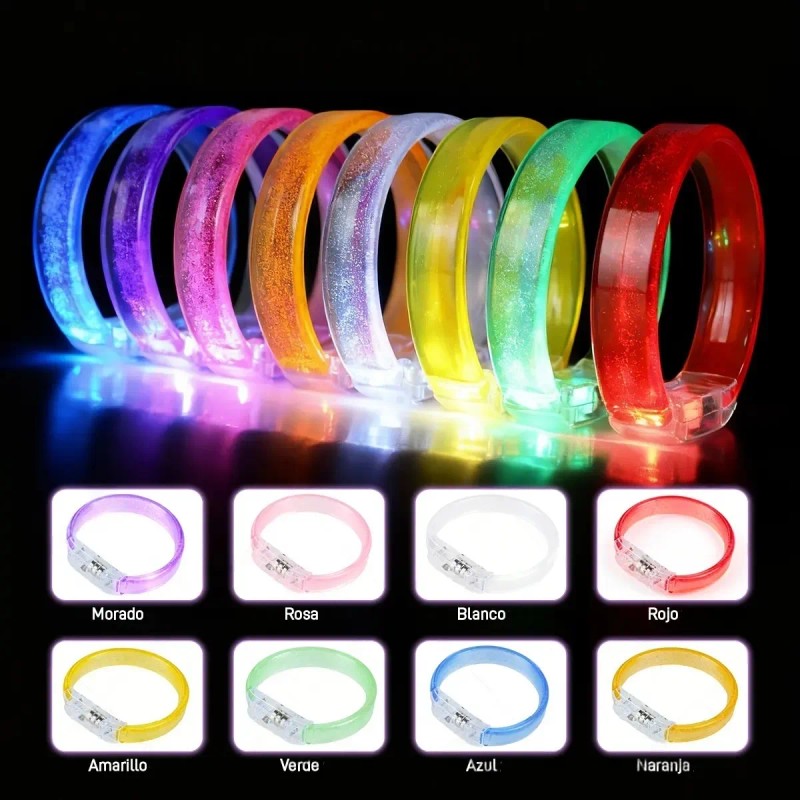 20 Pulseras Luminosas Para Fiestas, Pulseras Led De Neón