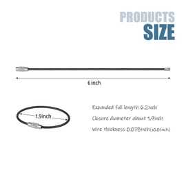 SimautHawk 8 Pack 6 inches Key Chain, Coated Wire Keychain Cable, Stainless for Luggage Tags, Kitchen utensils, Reuse(8 Black, 6 inch)