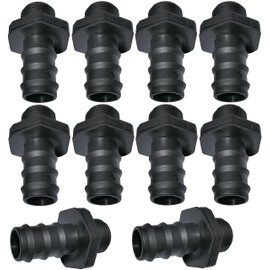 AERZETIX - C48707 - Set of 10 adaptors/fittings with barbed hooks Ø20 mm x 1/2 inch for drip hose external thread (for diameter 20 mm hose) - connection for irrigation/sprinkler system