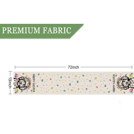 GPGHE Happy Easter Table Runner Golden Doodle Dog Eggs Flowers Holiday Spring Burlap Table Decoration Indoor Outdoor Home Decor Party Supply 13 x 72 Inch