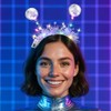 DRESBE Light Up Alien Headband Silver LED Disco Ball Headbands