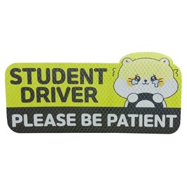 Student Driver Car Magnet, Please Be Patient Reflective Magnetic Sticker, Removable New Driver Magnet Car Bumper Sticker, Cute Cartoon Pattern Safety Warning Sign for New Drivers (Kitten 2)