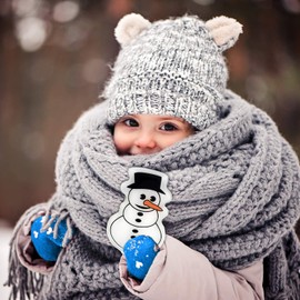 THERMOHELD® Premium Hand Warmers (Set of 2) with Snowman Motif, Reusable Pocket Warmers for Children and Adults, Heating Pads for Long-lasting Warm Hands, Suitable for On The Go and At Home