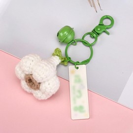 Hoepavy Car Keyring,Key Rings Women,Cute Keyring,Crochet Keychain,Scallion Ginger Garlic Keychain Backpack Pendant