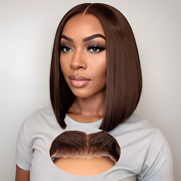 EAGERA Brown Wear and Go Glueless Wigs Human Hair Pre