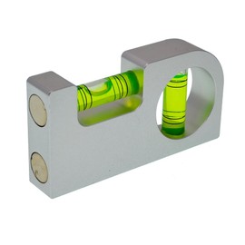 High precision solid aluminum alloy small level ruler, portable mini horizontal bubble magnetic function (85 * 45 * 15mm)