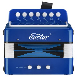 Eastar Accordion 10 Buttons Educational Musical Instrument for Children, Fully Functional Lightweight Accordion, Choice of Gifts for Children's Day, Blue
