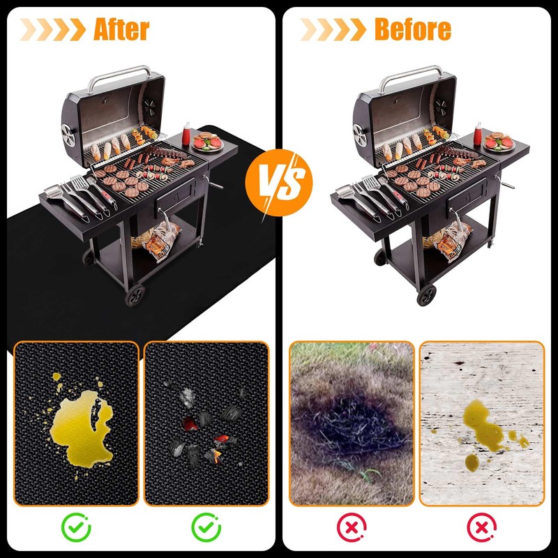 Thmins 100x51 Inches Extra Large Under Grill Mat for Outdoor