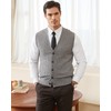 Kallspin Men's Cable Knit Sweater Vest Wool Blend V Neck