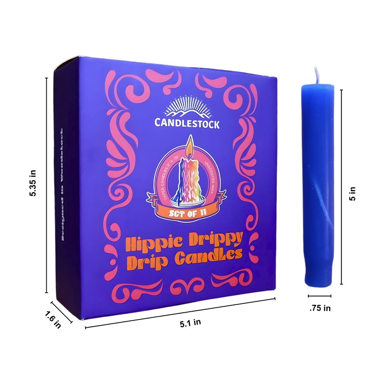 Candlestock Hippie Drippy Drip Candles - Pack of 11 Dripping
