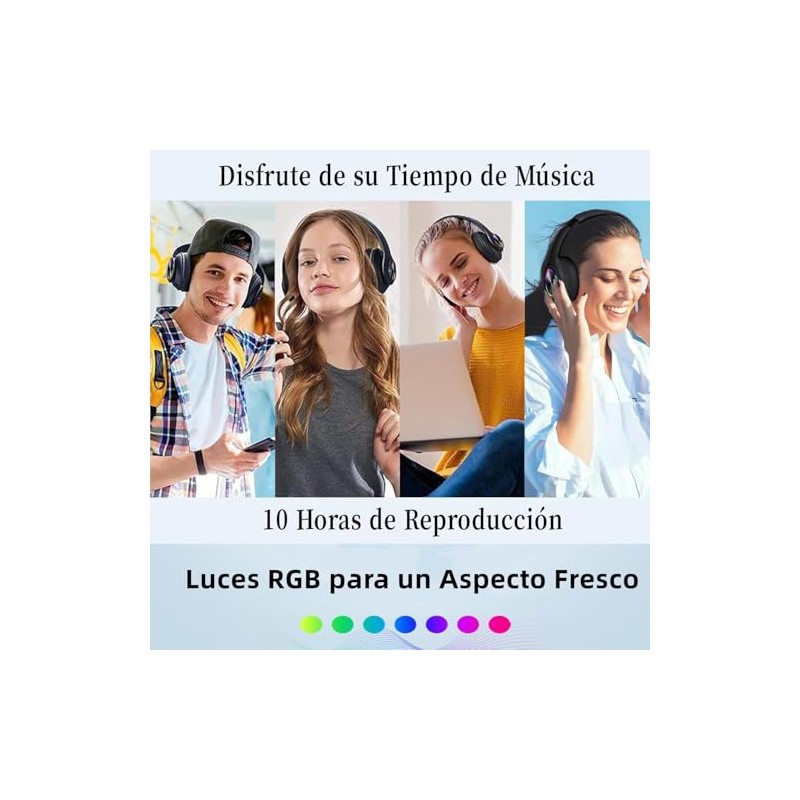 Audífonos Inalámbricos Diadema, Auriculares Bluetooth Diadema Alta Fidelidad Estéreo Microfono,Volumen