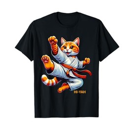 Karate Cat Hi-Yah Martial Arts Lover Kids Girls Boys Karate T-Shirt