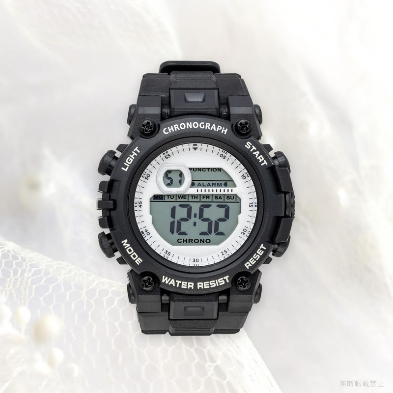 Fieldwork YM091P-4 Women's Digital Wristwatch, 3 ATM, Waterproof, Multi-functional, Urethane