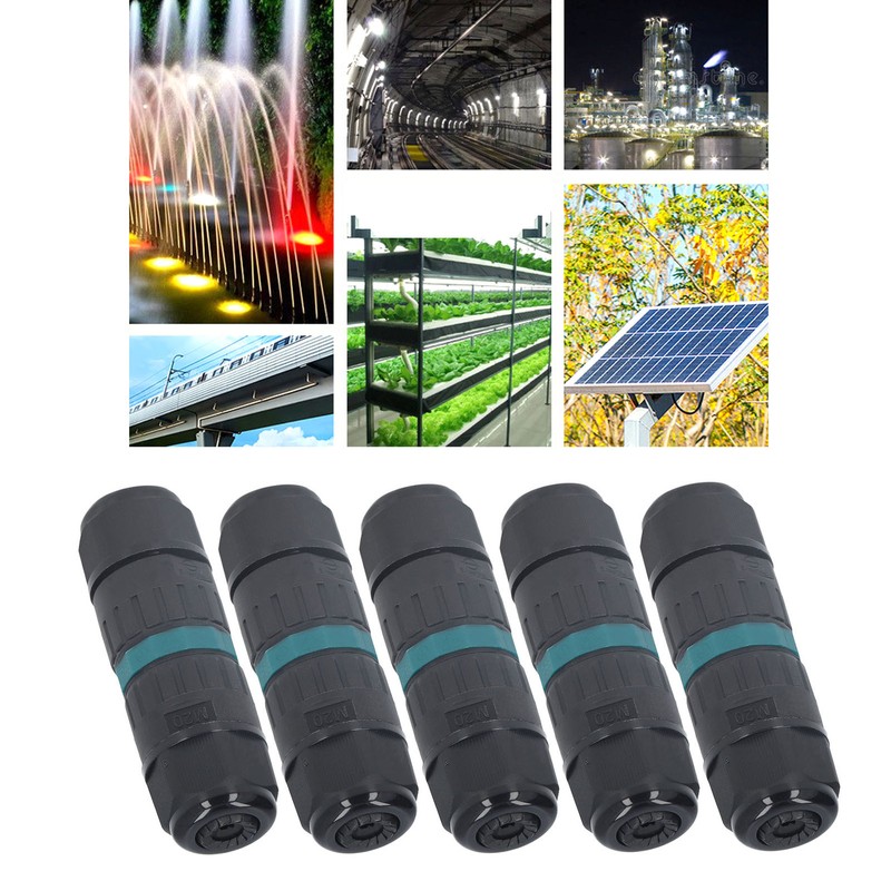 5Pcs Waterproof Connector M20 3pin 9-12mm Quick Connection Accessory for