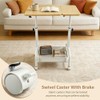 Overbed Table with Wheels,Height Adjustable Side Table