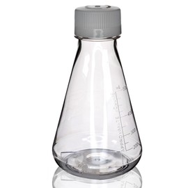 Eisco - Pack of 1, 500mL Sterile PETG Erlenmeyer Flask, Vented, Flat Bottom, Lab-Grade, Gamma Sterilized, USP Class VI, Ideal for Cell Culture, Biopharmaceutical Processing, Chemical Storage