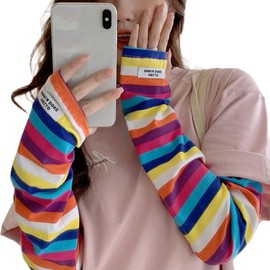 Lalapala Women's Arm Cover, UV Protection, Summer Arm Sleeve, Loose, Sun Protection, UPF50+, Cool, Cool to Touch, Arm Cover, Sweat Absorbent, Quick Drying, Finger Holes, Good Texture, Breathable