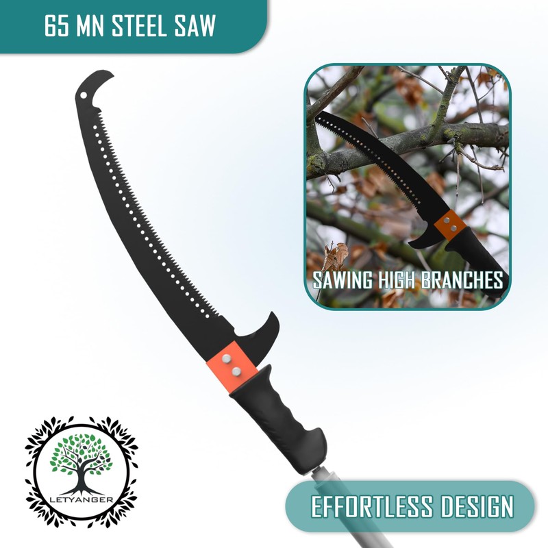 LETYANGER Pole Saws for Tree Trimming, 15ft Extendable Long Tree