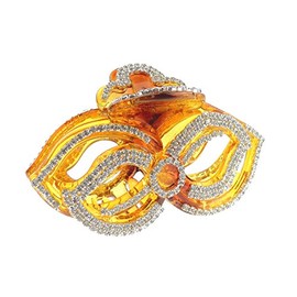 Extra Sparkly Women Girls Crystal Diamante Rhinestone Gems Bridal Wedding Evening Party Styling Fine Thin Hair Accessories Butterfly Claw Jaw Clip Octopus Clamp 9cm Bowtie (Brown)