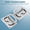 316 Stainless Steel Recessed Flush-Mount Ring Pull Handle with Mounting