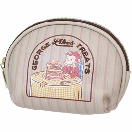 Curious George [Cosmetic Pouch] Embroidered Shell Pouch/Snack